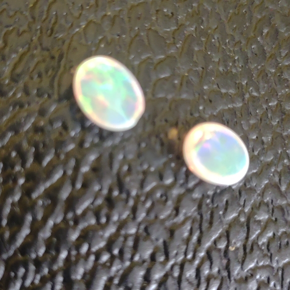 Natural Crystal Opal Cabochon Pair 2 Piece Lot #101 - Picture 5 of 8
